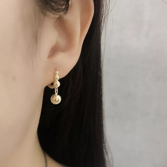 NEW 925 STERLING SILVER GOLD HOOP EARRINGS, NICE EARRINGS, CUTE EARRINGS - Picture 6 of 6